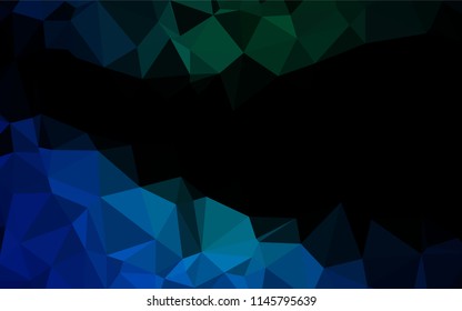 Dark Blue, Green vector abstract mosaic background. Colorful abstract illustration with gradient. The best triangular design for your business.