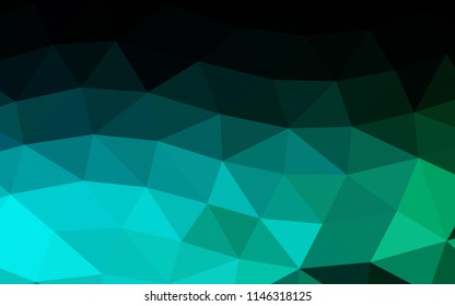 Dark Blue, Green vector abstract polygonal abstract polygonal. An elegant bright illustration with gradient. The textured pattern can be used for background.