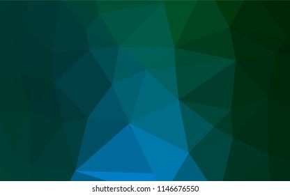 Dark Blue, Green vector abstract mosaic background. Creative illustration in halftone style with gradient. The completely new template can be used for your brand book.
