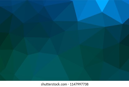 Dark Blue, Green vector abstract mosaic backdrop. A completely new color illustration in a vague style. Triangular pattern for your business design.