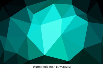 Dark Blue, Green vector abstract polygonal background. A sample with polygonal shapes. Triangular pattern for your design.