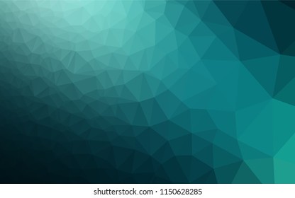Dark Blue, Green vector abstract polygonal layout. Modern geometrical abstract illustration with gradient. Triangular pattern for your business design.