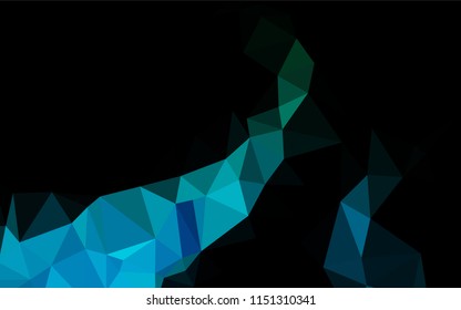 Dark Blue, Green vector abstract polygonal layout. Creative geometric illustration in Origami style with gradient. The polygonal design can be used for your web site.