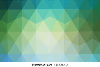 Dark Blue, Green vector abstract polygonal background. Colorful abstract illustration with triangles. Best triangular design for your business.