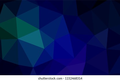 Dark Blue, Green vector abstract mosaic background. Triangular geometric sample with gradient.  A completely new design for your leaflet.