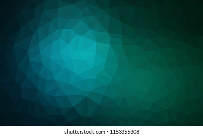 Dark Blue, Green vector abstract mosaic background. Creative illustration in halftone style with triangles. Brand new style for your business design.