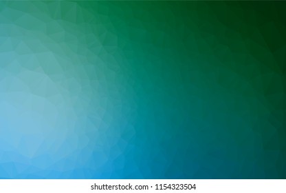 Dark Blue, Green vector abstract polygonal layout. Creative geometric illustration in Origami style with gradient. The completely new template can be used for your brand book.