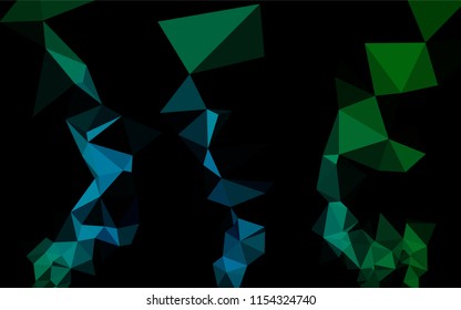 Dark Blue, Green vector abstract mosaic backdrop. Geometric illustration in Origami style with gradient.  A completely new template for your business design.