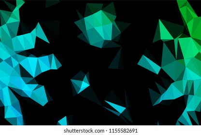 Dark Blue, Green vector abstract polygonal layout. Glitter abstract illustration with an elegant design. A completely new design for your business.