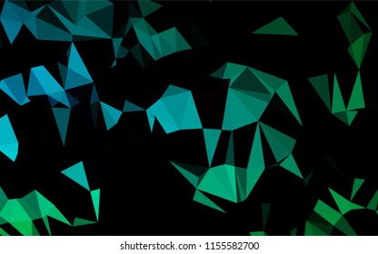 Dark Blue, Green vector abstract polygonal layout. A sample with polygonal shapes. The best triangular design for your business.