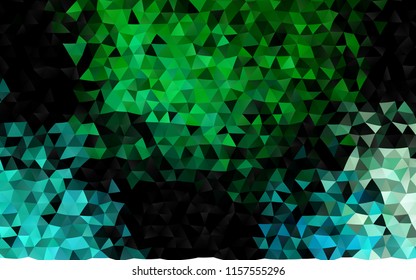 Dark Blue, Green vector abstract polygonal background. Colorful abstract illustration with gradient. The best triangular design for your business.