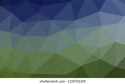 Dark Blue, Green vector abstract polygonal layout. A completely new color illustration in a vague style. Brand new style for your business design.