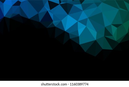 Dark Blue, Green vector abstract polygonal layout. Creative illustration in halftone style with gradient. A new texture for your design.