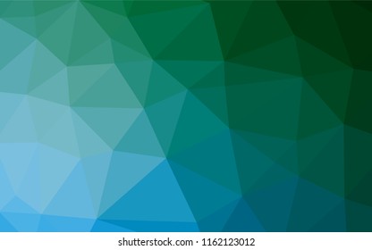 Dark Blue, Green vector abstract mosaic backdrop. A sample with polygonal shapes. A new texture for your design.