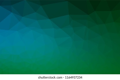 Dark Blue, Green vector abstract polygonal layout. Modern geometrical abstract illustration with gradient. A new texture for your design.