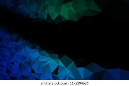 Dark Blue, Green vector abstract polygonal texture. Geometric illustration in Origami style with gradient.  Brand new design for your business.