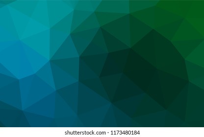 Dark Blue, Green vector abstract polygonal layout. Glitter abstract illustration with an elegant design. A completely new design for your business.