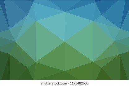 Dark Blue, Green vector abstract polygonal cover. A completely new color illustration in a vague style. A completely new template for your business design.