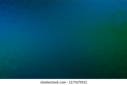 Dark Blue, Green vector abstract mosaic pattern. Brand new colored illustration in blurry style with gradient. A completely new design for your business.
