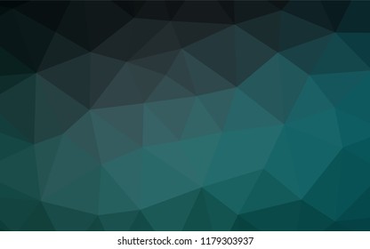 Dark Blue, Green vector abstract polygonal cover. Geometric illustration in Origami style with gradient.  Triangular pattern for your business design.