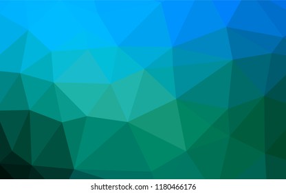 Dark Blue, Green vector abstract mosaic pattern. A sample with polygonal shapes. Brand new design for your business.