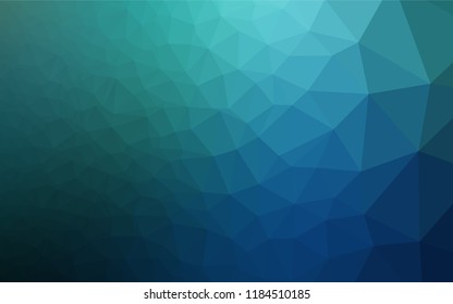 Dark Blue, Green vector abstract polygonal cover. Geometric illustration in Origami style with gradient.  The template can be used as a background for cell phones.