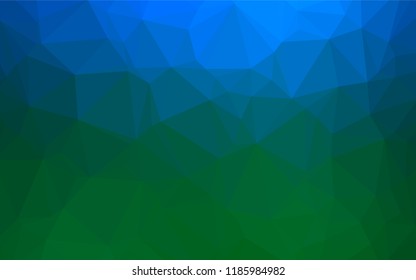Dark Blue, Green vector abstract mosaic pattern. Shining colored illustration in a Brand new style. Triangular pattern for your business design.