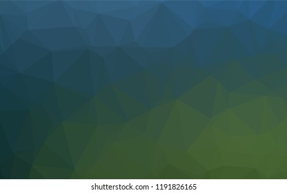Dark Blue, Green vector abstract polygonal layout. Modern geometrical abstract illustration with gradient. A completely new design for your business.