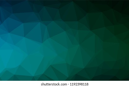 Dark Blue, Green vector abstract polygonal layout. Geometric illustration in Origami style with gradient.  A new texture for your design.