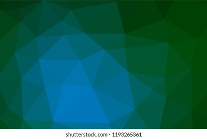 Dark Blue, Green vector abstract mosaic pattern. Creative geometric illustration in Origami style with gradient. The polygonal design can be used for your web site.