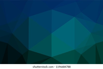 Dark Blue, Green vector abstract polygonal texture. Shining illustration, which consist of triangles. A new texture for your design.