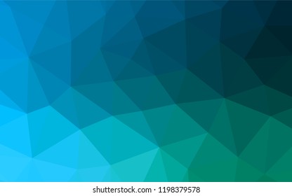 Dark Blue, Green vector abstract mosaic backdrop. Creative geometric illustration in Origami style with gradient. A completely new design for your business.