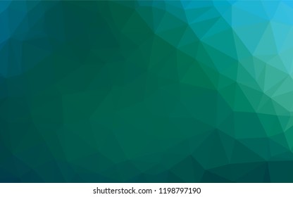 Dark Blue, Green vector abstract polygonal layout. Glitter abstract illustration with an elegant design. A new texture for your design.
