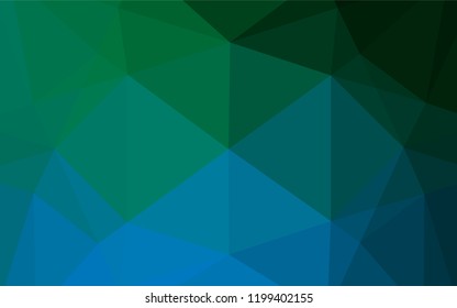 Dark Blue, Green vector abstract polygonal cover. A sample with polygonal shapes. A new texture for your design.