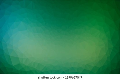 Dark Blue, Green vector abstract mosaic pattern. Creative geometric illustration in Origami style with gradient. A completely new design for your business.