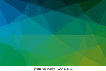 Dark Blue, Green vector abstract polygonal texture. Creative geometric illustration in Origami style with gradient. A completely new design for your business.