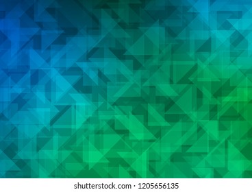Dark Blue, Green vector abstract mosaic background. Shining illustration, which consist of triangles. The polygonal design can be used for your web site.