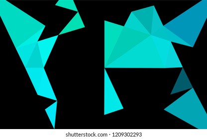 Dark Blue, Green vector abstract mosaic pattern. Creative geometric illustration in Origami style with gradient. Brand new style for your business design.