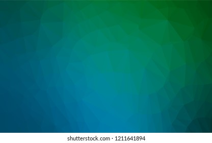 Dark Blue, Green vector abstract mosaic background. Creative illustration in halftone style with gradient. The polygonal design can be used for your web site.