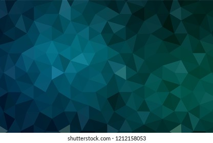 Dark Blue, Green vector abstract mosaic pattern. Modern abstract illustration with triangles. A new texture for your web site.