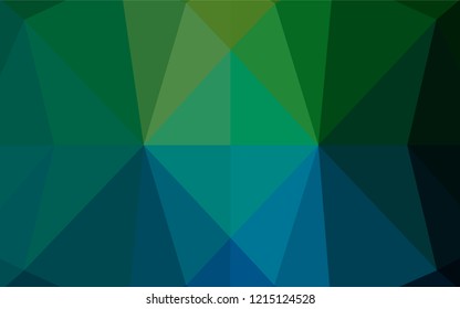 Dark Blue, Green vector abstract polygonal layout. A sample with polygonal shapes. The textured pattern can be used for background.