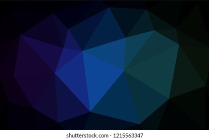Dark Blue, Green vector abstract mosaic background. Triangular geometric sample with gradient.  A completely new design for your leaflet.