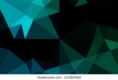 Dark Blue, Green vector abstract polygonal texture. Brand new colored illustration in blurry style with gradient. A completely new design for your business.