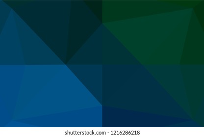 Dark Blue, Green vector abstract mosaic backdrop. Shining colored illustration in a Brand new style. The best triangular design for your business.