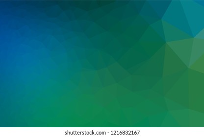 Dark Blue, Green vector abstract mosaic backdrop. Creative illustration in halftone style with gradient. The elegant pattern can be used as part of a brand book.