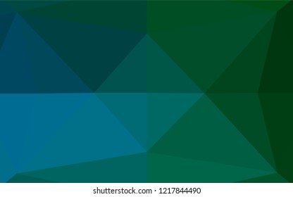 Dark Blue, Green vector abstract mosaic backdrop. Creative geometric illustration in Origami style with gradient. The completely new template can be used for your brand book.