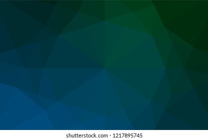 Dark Blue, Green vector abstract polygonal cover. A completely new color illustration in a vague style. The best triangular design for your business.
