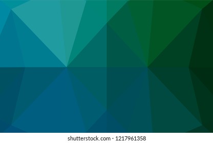 Dark Blue, Green vector abstract mosaic backdrop. A vague abstract illustration with gradient. A new texture for your design.