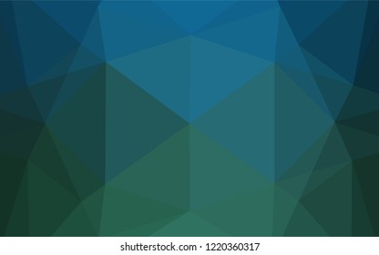 Dark Blue, Green vector abstract polygonal texture. Shining colored illustration in a Brand new style. The template can be used as a background for cell phones.