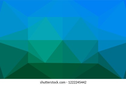 Dark Blue, Green vector abstract mosaic backdrop. Triangular geometric sample with gradient.  The polygonal design can be used for your web site.